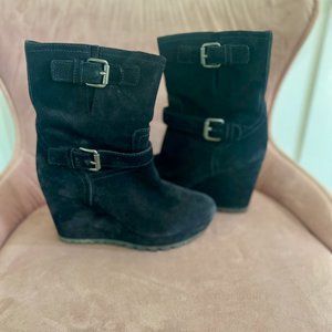 Prada Suede Linea Rossa Ankle Booties - Size 6 (36 1/2)